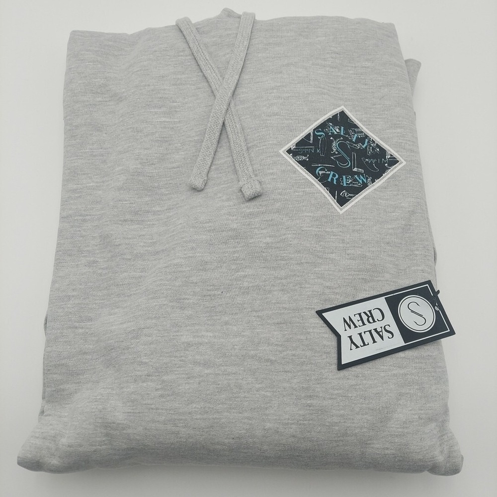 Mans Size XXL - Salty Crew Tippet Tackle Fleece Pullover Hoody - Grey Heather - Picture 4 of 5